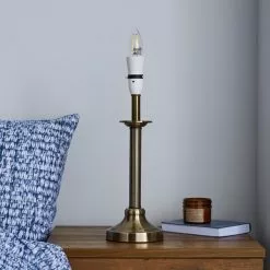 Dunelm Fluted Candlestick Antique Brass Table Lamp Base -all lighting Sales Store 1000001182 alt01