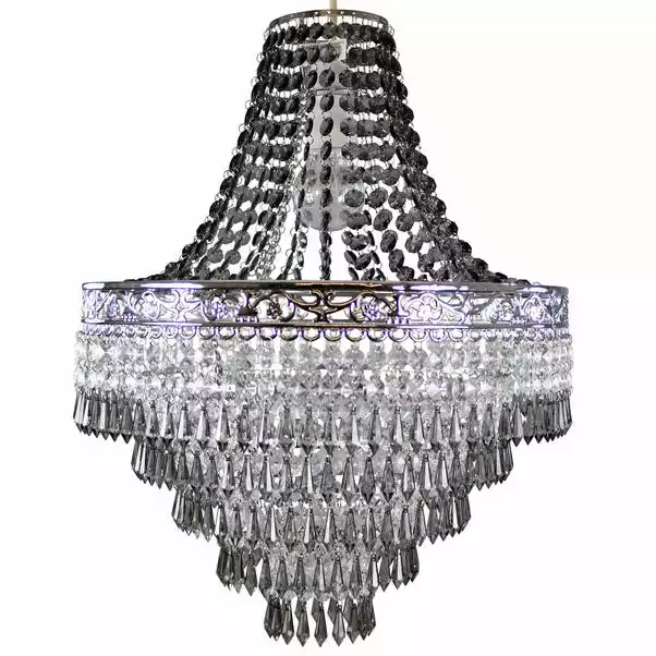 Dunelm Blenheim 47cm Smoked Jewels Chandelier Easy Fit Pendant 4 Dunelm Blenheim 47cm Smoked Jewels Chandelier Easy Fit Pendant - Image 2