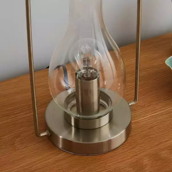Dunelm Horse Lantern Satin Nickel Table Lamp 6 Dunelm Horse Lantern Satin Nickel Table Lamp - Image 4