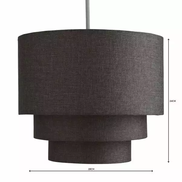 Dunelm Henna 3 Tier Faux Linen Lamp Shade 35cm Grey 6 Dunelm Henna 3 Tier Faux Linen Lamp Shade 35cm Grey - Image 4