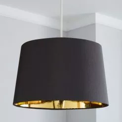 Dunelm Ritz Gold Lined Lamp Shade 35cm Grey 7 Dunelm Ritz Gold Lined Lamp Shade 35cm Grey -all lighting Sales Store 1000064353 alt01