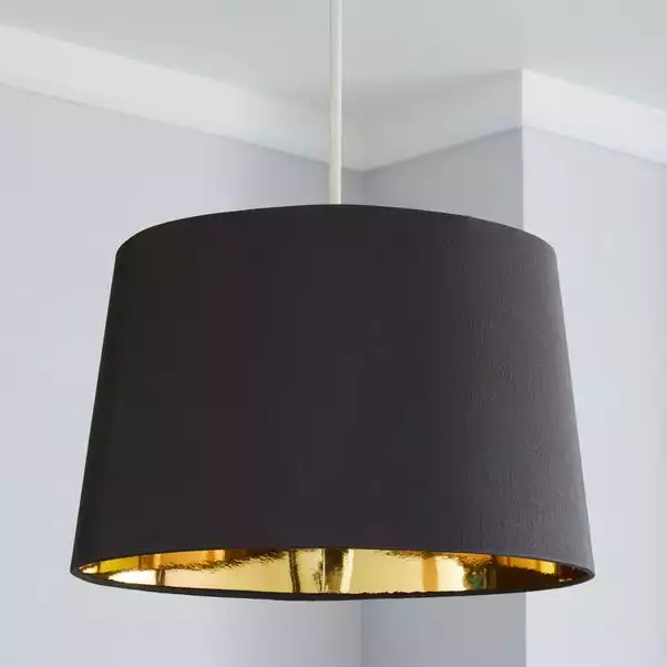 Dunelm Ritz Gold Lined Lamp Shade 35cm Grey 4 Dunelm Ritz Gold Lined Lamp Shade 35cm Grey - Image 2