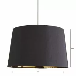 Dunelm Ritz Gold Lined Lamp Shade 35cm Grey 9 Dunelm Ritz Gold Lined Lamp Shade 35cm Grey -all lighting Sales Store 1000064353 alt04