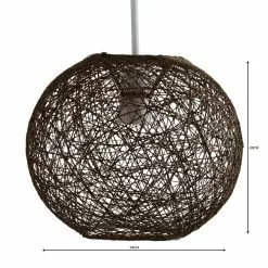 Dunelm Abaca Ball 24cm Grey Easy Fit Pendant -all lighting Sales Store 1000069874 alt04