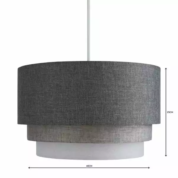 Elements Eclipse 3 Tier Lamp Shade 40cm Grey 6 Elements Eclipse 3 Tier Lamp Shade 40cm Grey - Image 4