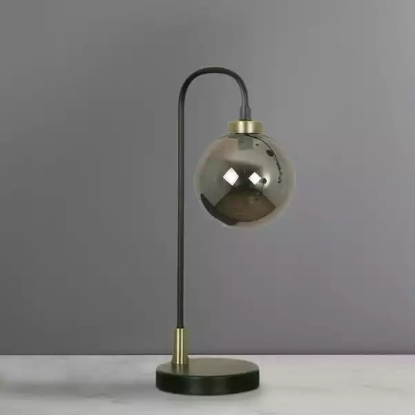 Dunelm Tanner Black And Smoked Glass Table Lamp 4 Dunelm Tanner Black And Smoked Glass Table Lamp - Image 2