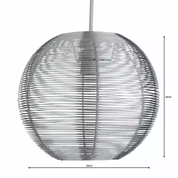 Dunelm Cigar Wire Round Silver Easy Fit Pendant 6 Dunelm Cigar Wire Round Silver Easy Fit Pendant - Image 4