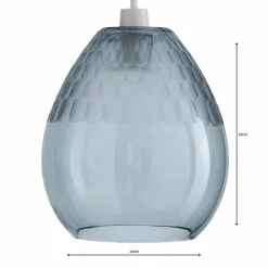 Dunelm Jasmine Grey Glass Easy Fit Pendant -all lighting Sales Store 1000084114 alt04