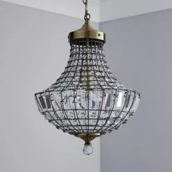 Dunelm Knightsbridge Crystal Antique Brass Chandelier -all lighting Sales Store 1000084119 alt01