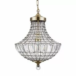 Dunelm Knightsbridge Crystal Antique Brass Chandelier -all lighting Sales Store 1000084119 alt05