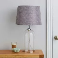 Dunelm Lenny Glass Clear Table Lamp 9 Dunelm Lenny Glass Clear Table Lamp -all lighting Sales Store 1000084125 alt01