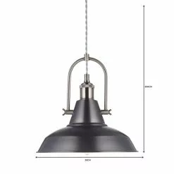 Dunelm Lucas Industrial 1 Light Pendant Pewter Ceiling Fitting -all lighting Sales Store 1000084135 alt06