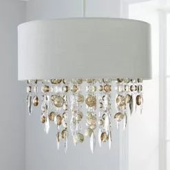 Dunelm Mila Ivory Jewel Shade Easy Fit Pendant 8 Dunelm Mila Ivory Jewel Shade Easy Fit Pendant -all lighting Sales Store 1000084151 alt01