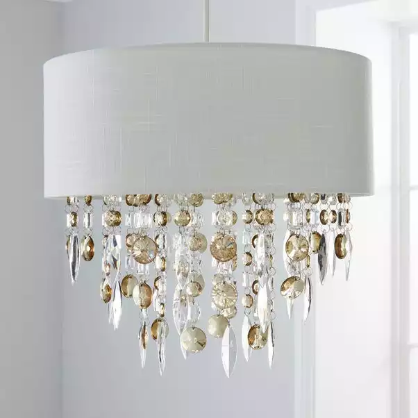 Dunelm Mila Ivory Jewel Shade Easy Fit Pendant 4 Dunelm Mila Ivory Jewel Shade Easy Fit Pendant - Image 2