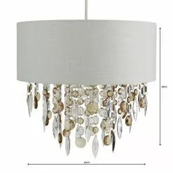 Dunelm Mila Ivory Jewel Shade Easy Fit Pendant 11 Dunelm Mila Ivory Jewel Shade Easy Fit Pendant -all lighting Sales Store 1000084151 alt04