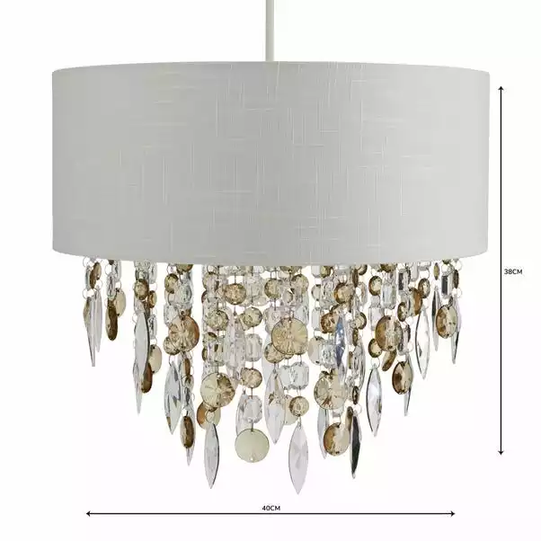 Dunelm Mila Ivory Jewel Shade Easy Fit Pendant 7 Dunelm Mila Ivory Jewel Shade Easy Fit Pendant - Image 5