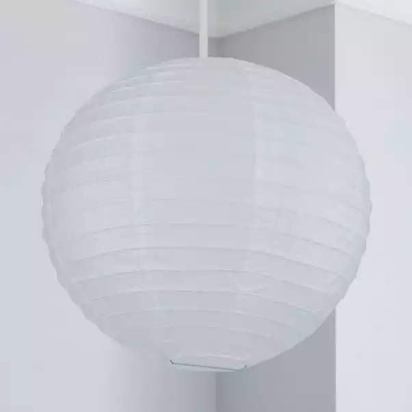 Dunelm Paper Lantern 30cm White Easy Fit Pendant 4 Dunelm Paper Lantern 30cm White Easy Fit Pendant - Image 2