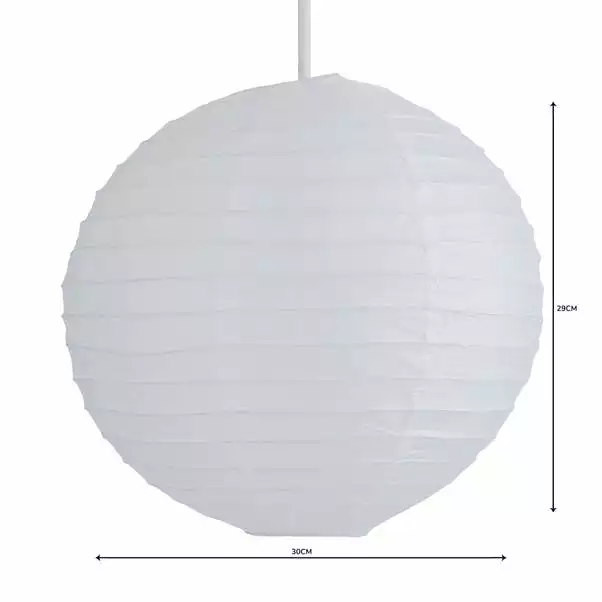 Dunelm Paper Lantern 30cm White Easy Fit Pendant 6 Dunelm Paper Lantern 30cm White Easy Fit Pendant - Image 4