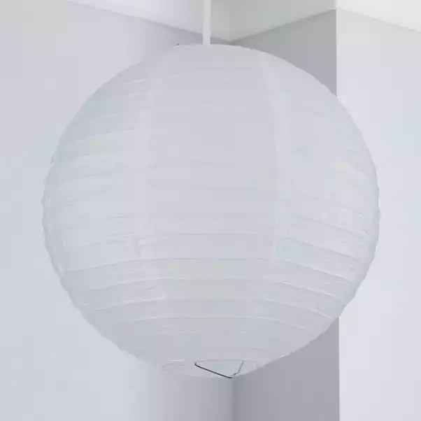Dunelm Paper Lantern 35cm White Easy Fit Pendant 4 Dunelm Paper Lantern 35cm White Easy Fit Pendant - Image 2