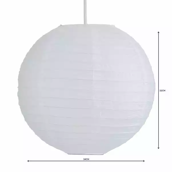 Dunelm Paper Lantern 35cm White Easy Fit Pendant 6 Dunelm Paper Lantern 35cm White Easy Fit Pendant - Image 4