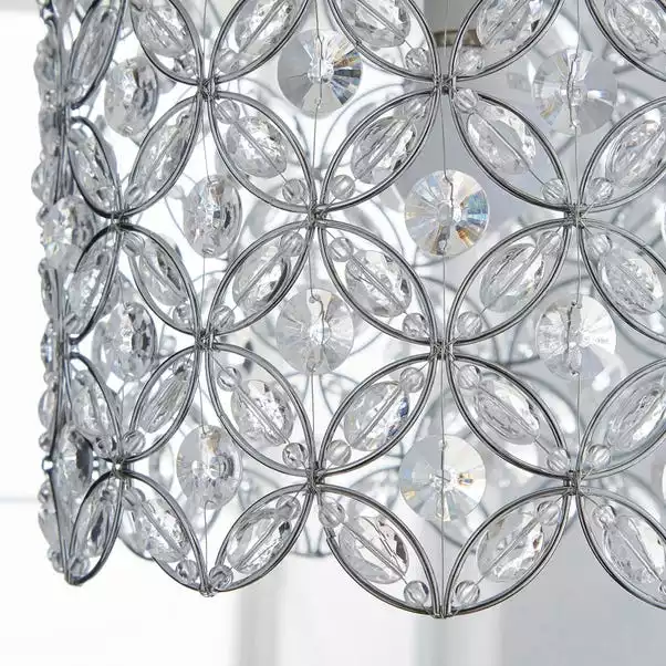 Dunelm Arden Floral Chrome Easy Fit Pendant 5 Dunelm Arden Floral Chrome Easy Fit Pendant - Image 3