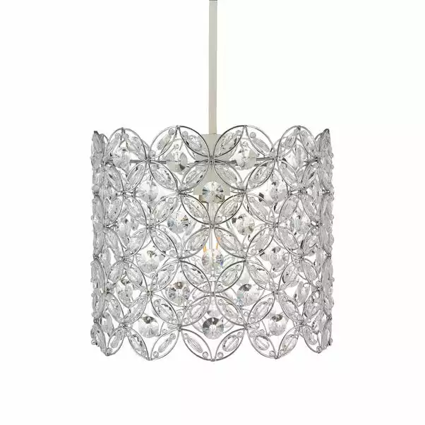 Dunelm Arden Floral Chrome Easy Fit Pendant 6 Dunelm Arden Floral Chrome Easy Fit Pendant - Image 4