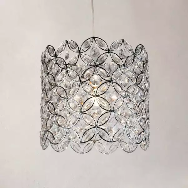 Dunelm Arden Floral Chrome Easy Fit Pendant 8 Dunelm Arden Floral Chrome Easy Fit Pendant - Image 6