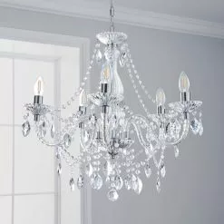 Dunelm Marie Therese 5 Light Integrated LED Chrome Chandelier -all lighting Sales Store 1000111924 alt01