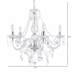 Dunelm Marie Therese 5 Light Integrated LED Chrome Chandelier -all lighting Sales Store 1000111924 alt06