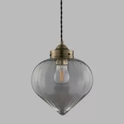 Dunelm Rio Voyager 1 Light Pendant Ribbed Glass Ceiling Fitting -all lighting Sales Store 1000112039 alt04