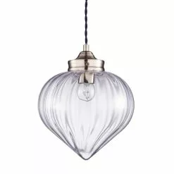 Dunelm Rio Voyager 1 Light Pendant Ribbed Glass Ceiling Fitting -all lighting Sales Store 1000112039 alt05