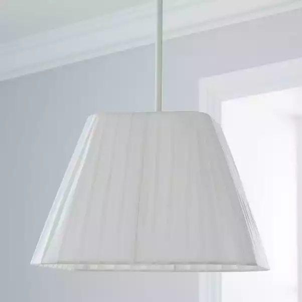 Dunelm Square Pleat Lamp Shade 25cm Ivory 4 Dunelm Square Pleat Lamp Shade 25cm Ivory - Image 2