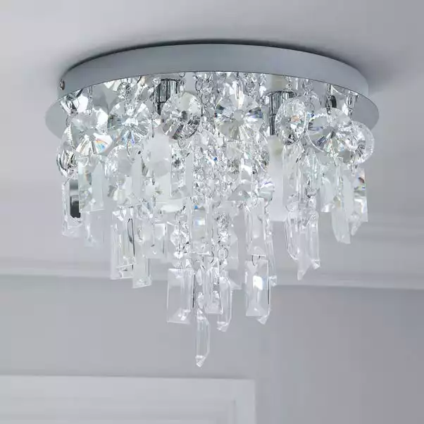 Dunelm Bel Air 3 Light Glass Bathroom Flush Ceiling Fitting 4 Dunelm Bel Air 3 Light Glass Bathroom Flush Ceiling Fitting - Image 2