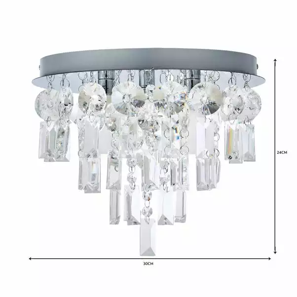 Dunelm Bel Air 3 Light Glass Bathroom Flush Ceiling Fitting 8 Dunelm Bel Air 3 Light Glass Bathroom Flush Ceiling Fitting - Image 6