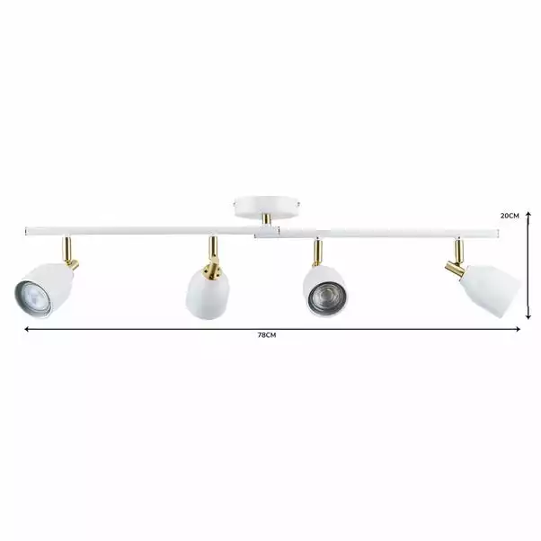 Dunelm Clio 4 Light White Spotlight Bar 7 Dunelm Clio 4 Light White Spotlight Bar - Image 5