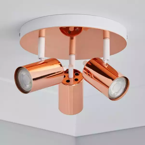 Dunelm Carter 3 Light Copper Spotlight 4 Dunelm Carter 3 Light Copper Spotlight - Image 2