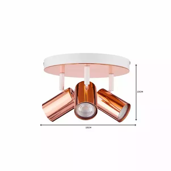 Dunelm Carter 3 Light Copper Spotlight 8 Dunelm Carter 3 Light Copper Spotlight - Image 6