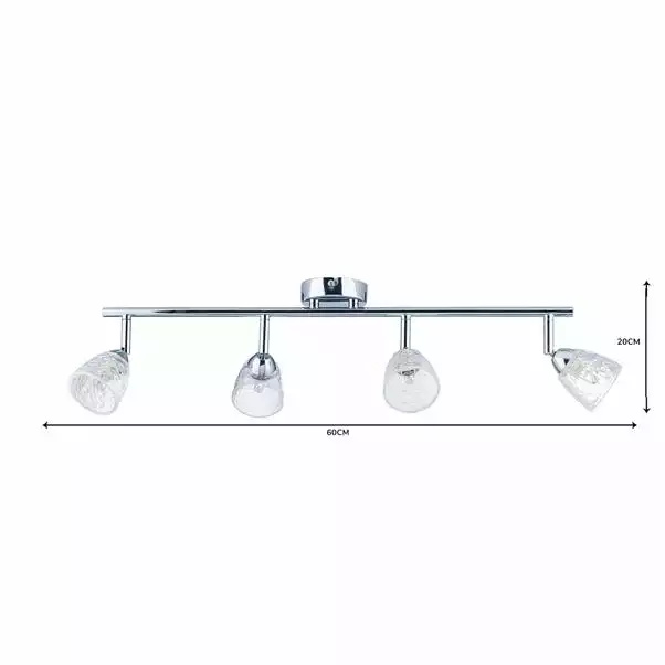Dunelm Balston 4 Light Glass Spotlight Bar 8 Dunelm Balston 4 Light Glass Spotlight Bar - Image 6