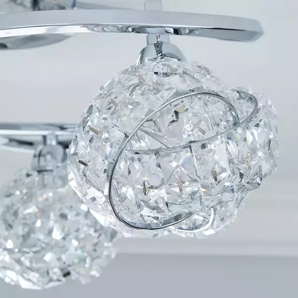 Dunelm Cecilie 3 Light Crystal Semi-Flush Ceiling Fitting 5 Dunelm Cecilie 3 Light Crystal Semi-Flush Ceiling Fitting - Image 3