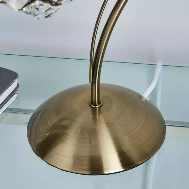 Dunelm Bergen Crystal Antique Brass Table Lamp 6 Dunelm Bergen Crystal Antique Brass Table Lamp - Image 4