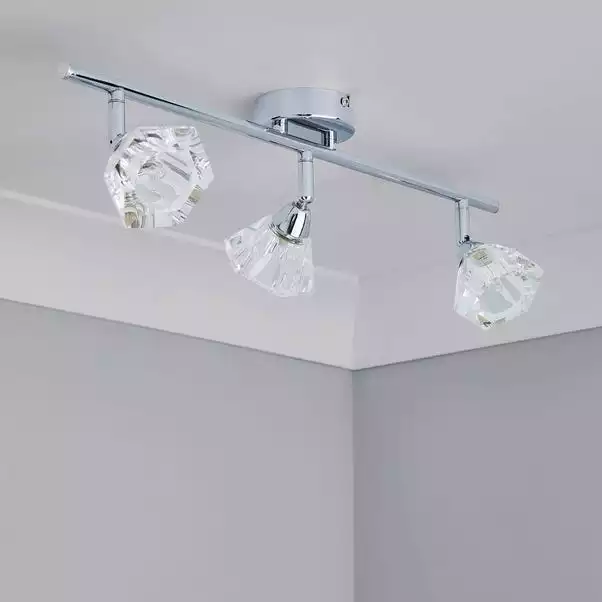 Dunelm Khobi 3 Light Glass Spotlight Bar 4 Dunelm Khobi 3 Light Glass Spotlight Bar - Image 2