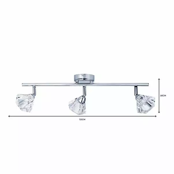 Dunelm Khobi 3 Light Glass Spotlight Bar 8 Dunelm Khobi 3 Light Glass Spotlight Bar - Image 6