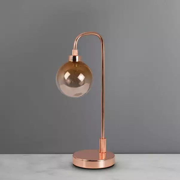 Dunelm Tanner Copper And Glass Table Lamp 4 Dunelm Tanner Copper And Glass Table Lamp - Image 2