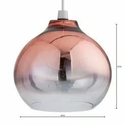 Dunelm Nivala Ombre Smoked Glass Copper Easy Fit Pendant -all lighting Sales Store 1000119933 alt04