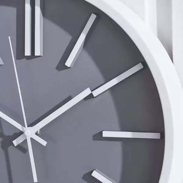 Dunelm Modern 35cm Wall Clock Grey 4 Dunelm Modern 35cm Wall Clock Grey - Image 2