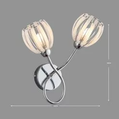 Dunelm Rosa 2 Light Chrome Wall Light -all lighting Sales Store 1000137329 alt04
