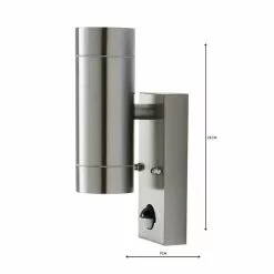 Dunelm Billy PIR Sensor Chrome Outdoor Wall Light 12 Dunelm Billy PIR Sensor Chrome Outdoor Wall Light -all lighting Sales Store 1000137335 alt04