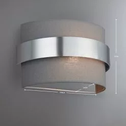 Dunelm Joey Shaded Grey Wall Light -all lighting Sales Store 1000137338 alt04