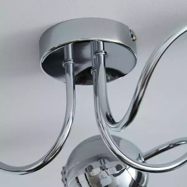 Dunelm Arta 3 Light Semi-Flush Chrome Ceiling Fitting 6 Dunelm Arta 3 Light Semi-Flush Chrome Ceiling Fitting - Image 4