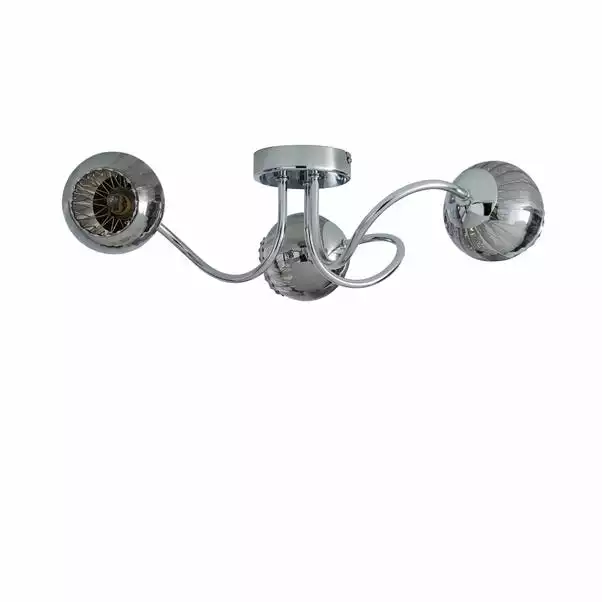 Dunelm Arta 3 Light Semi-Flush Chrome Ceiling Fitting 7 Dunelm Arta 3 Light Semi-Flush Chrome Ceiling Fitting - Image 5